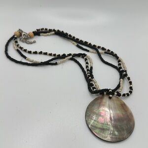 Vintage VJ abalone beach summer necklace